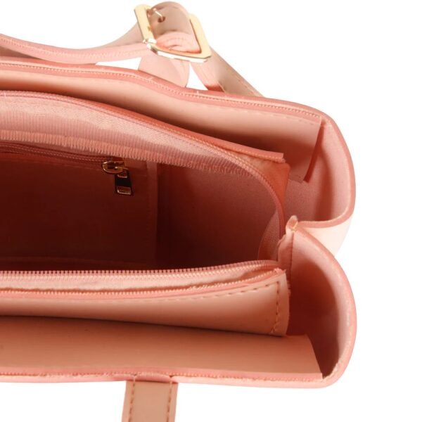 Women's Compact Pink Leather Tote Bag