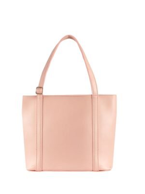 Women's Compact Pink Leather Tote Bag