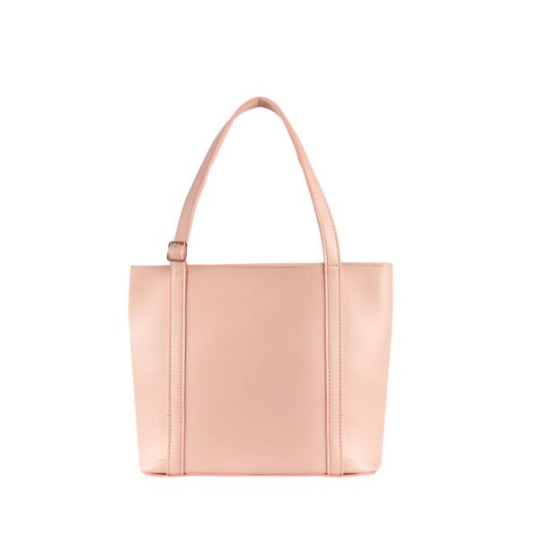 Women's Compact Pink Leather Tote Bag